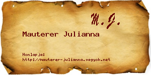 Mauterer Julianna névjegykártya